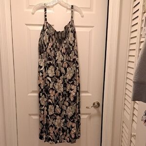 Old Navy Floral Print Dress - Black and Cream